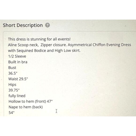 Asymmetrical Chiffon Evening Dress With Sequined Bodice & High Low Skirt - Picture 13 of 13